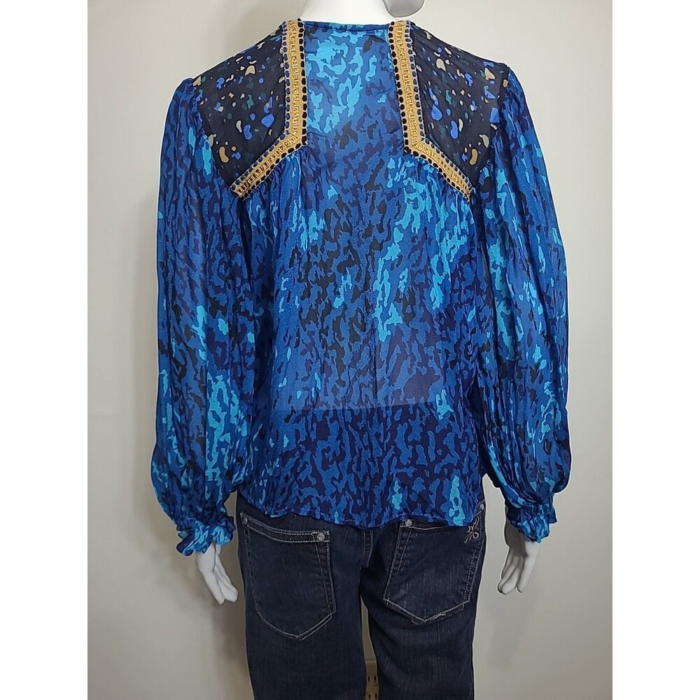 Blink London Top Womens Size XS Multicolor Animal Print Geometric Embroidered - Picture 3 of 6